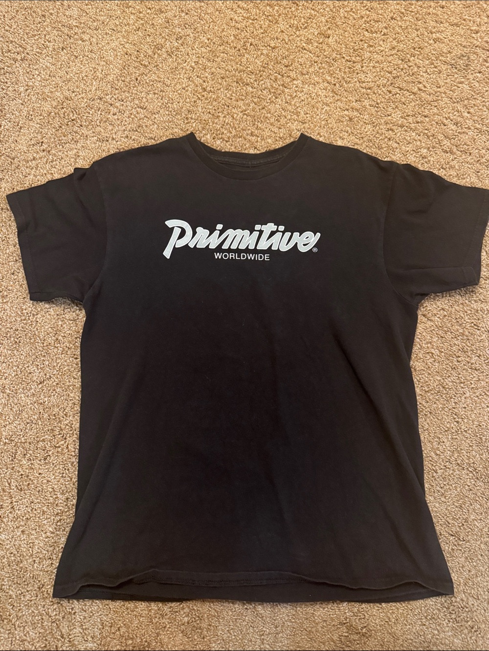 Primitive Black T-Shirt with White Logo